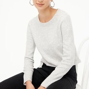 NEW J. Crew Factory Crewneck Sweater Extra Soft Yarn Heather Platinum Spring